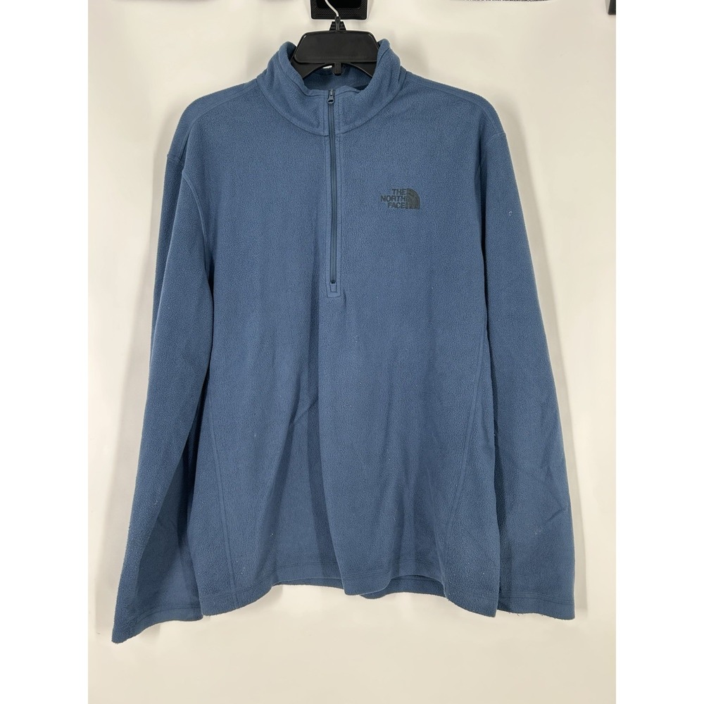 The North Face Blue Lightweight Fleece Quarter 1/4 Zip Pullover Sweatshirt Large